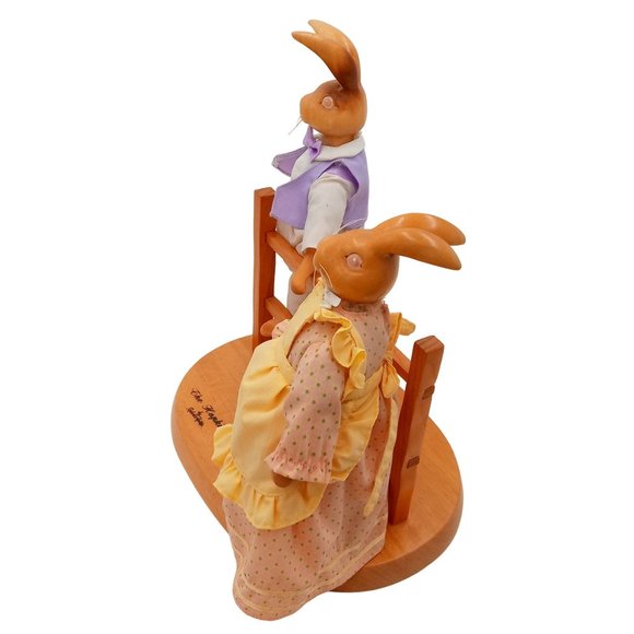 The Hopkins Bunny Rabbit Sculpture Wood Robert Raikes 1990s Numbered Limited - Picture 8 of 16